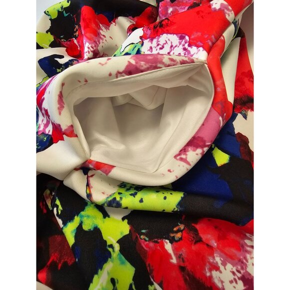 Milly For Design Nation Multicolor Floral Print Dress Short Sleeve Women Size 10 - Picture 6 of 7